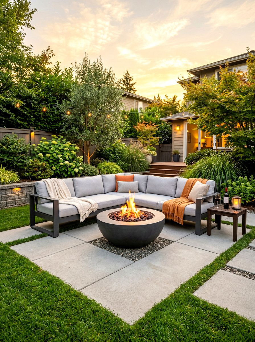 Modern Backyard Fire Pit - 30 backyard decorating ideas