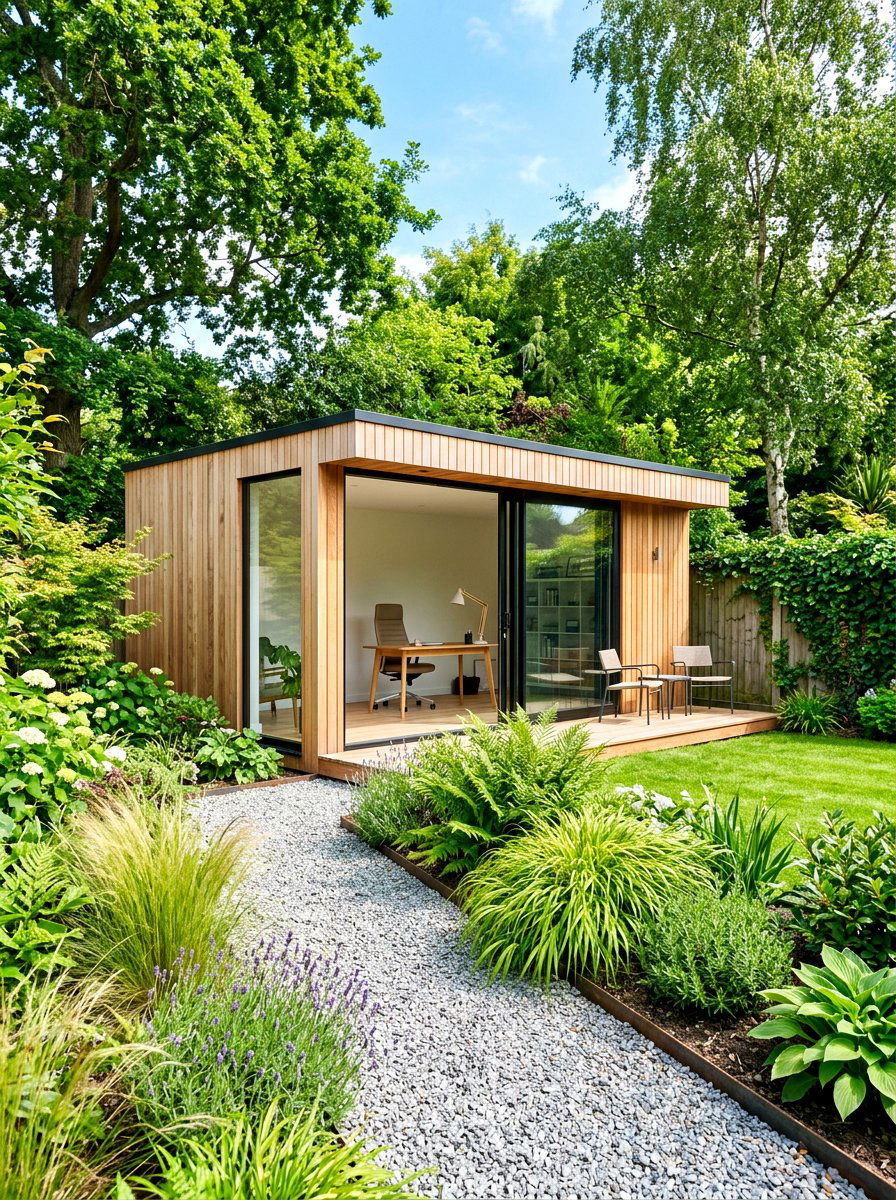 Modern Backyard Office - 30 garden studio shed ideas