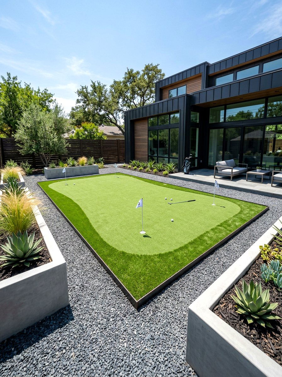 Modern Backyard Putting Green - 30 backyard putting green ideas