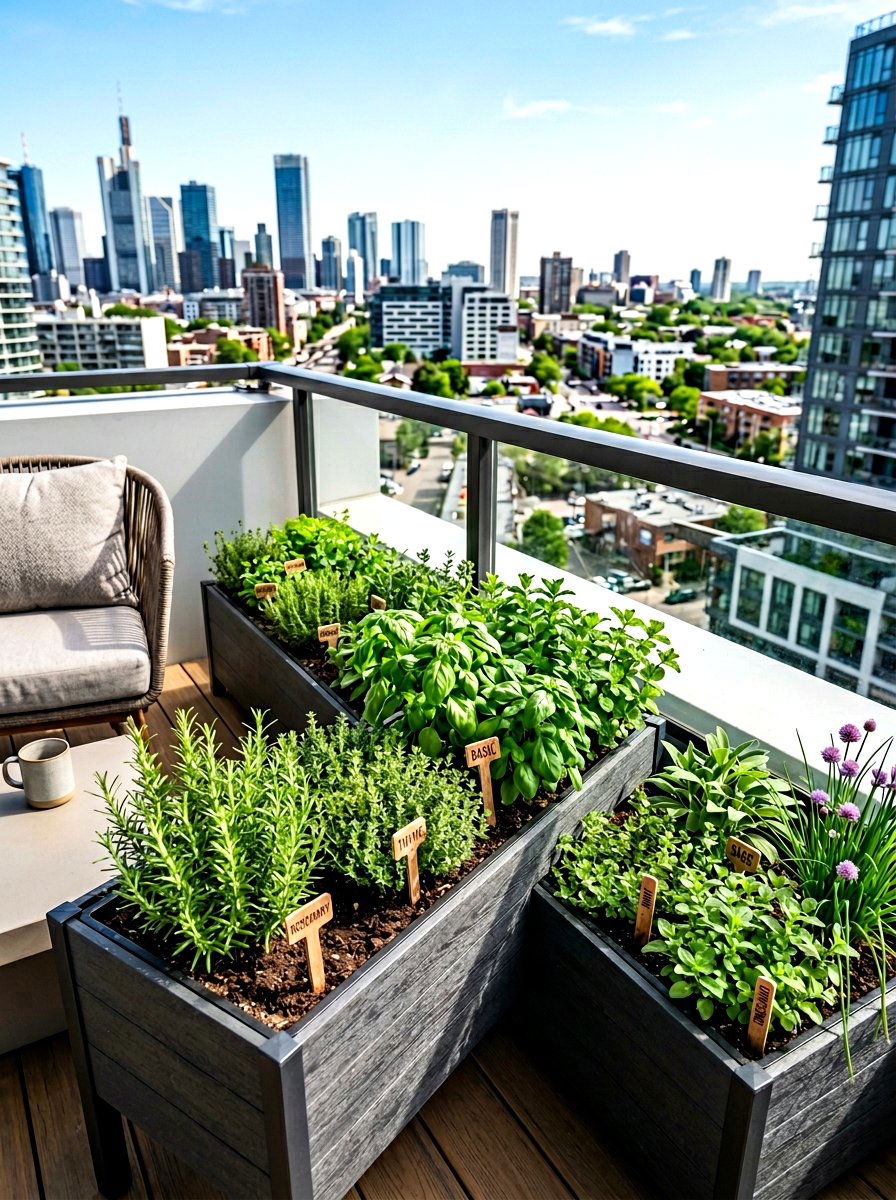 Modern Balcony Herb Box - 30 modern herb garden ideas