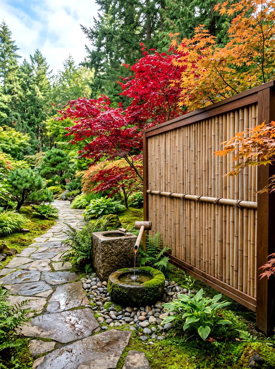 Modern Bamboo Screen - 30 backyard fence ideas