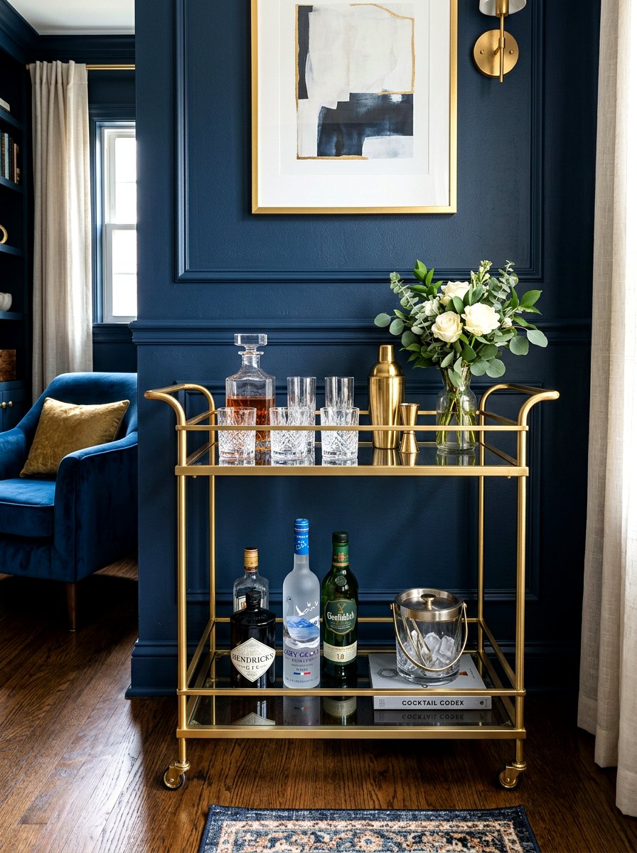 Modern Bar Cart - 30 Pinterest apartment decor ideas