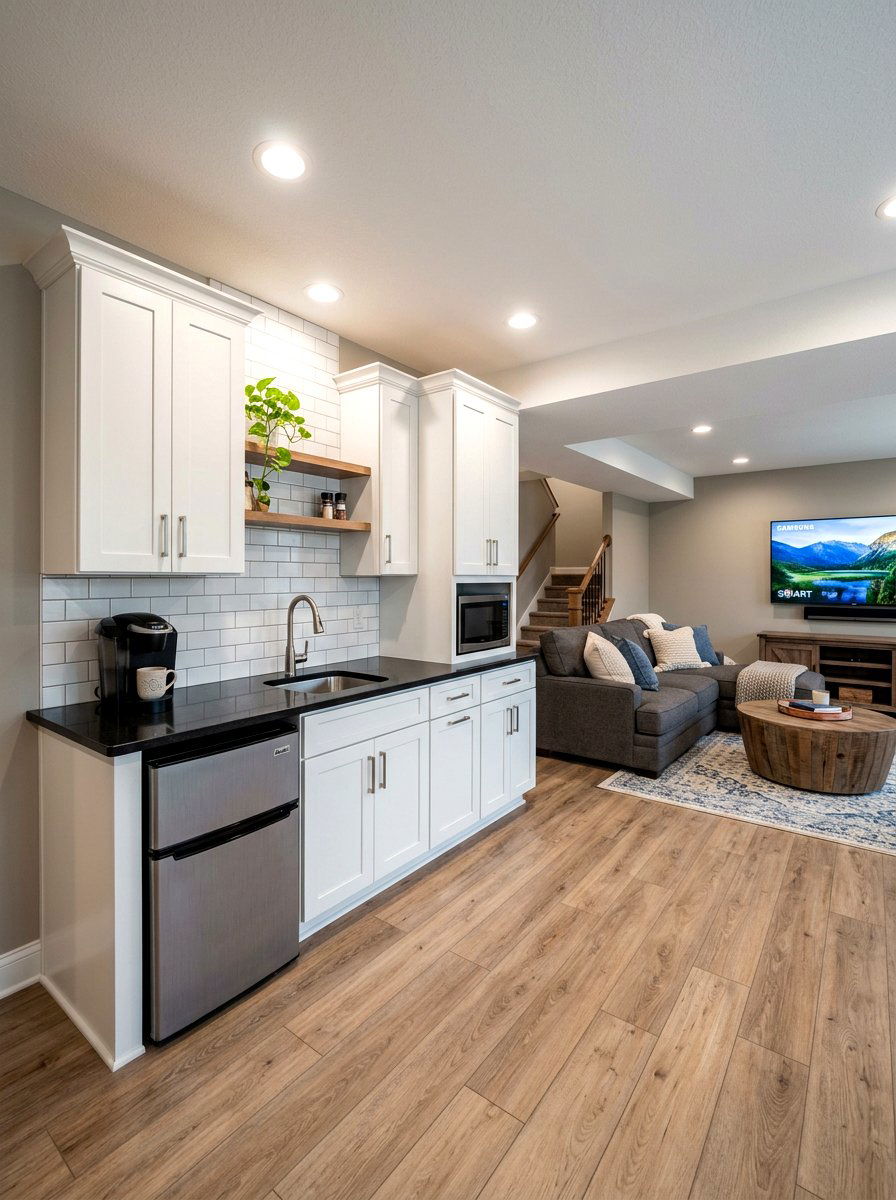 Modern Basement Kitchenette - 30 basement family room ideas