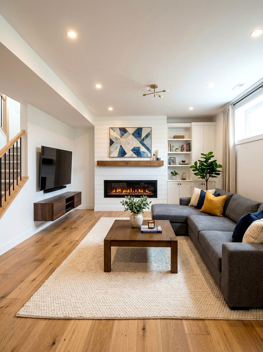 Modern Basement Living Room - 30 finished basement ideas