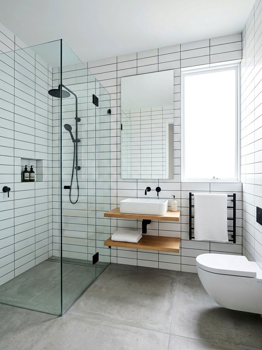 Modern Bathroom Dark Grout - 30 dark grout bathroom ideas