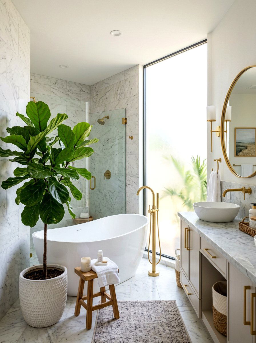 Modern Bathroom Fiddle Leaf Fig - 30 fiddle leaf fig decor ideas