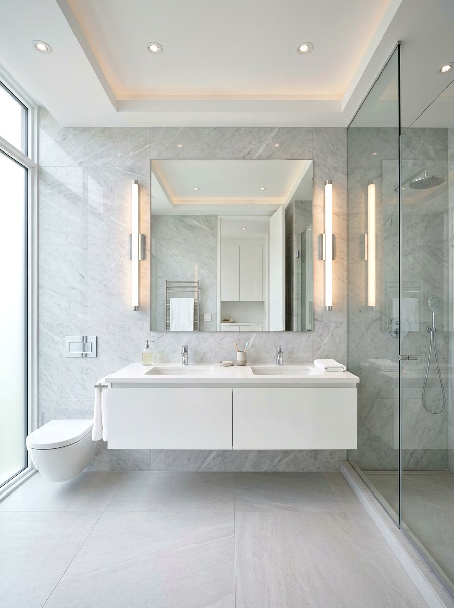 Modern Bathroom Vertical Sconces - 30 bathroom lighting ideas
