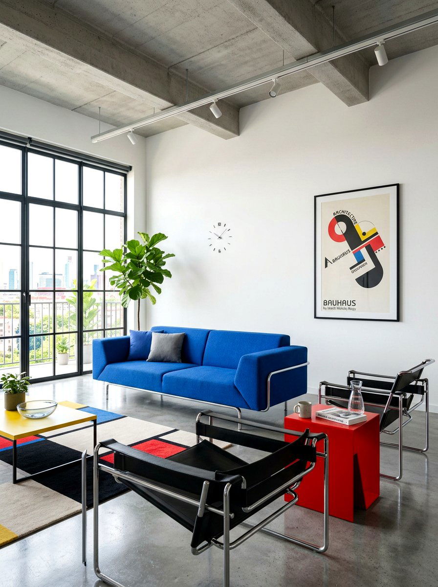 Modern Bauhaus living room - 30 primary color decor ideas