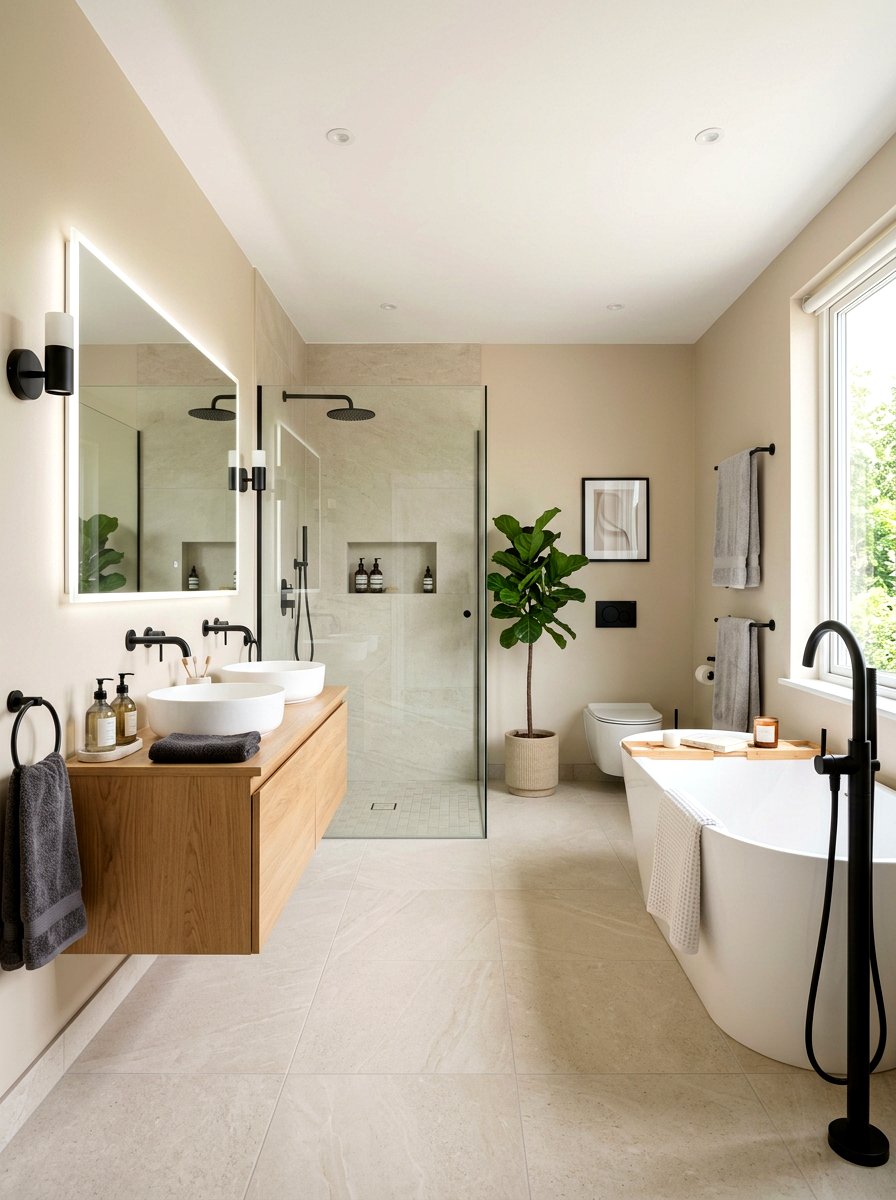 Modern Beige Bathroom - 30 beige bathroom ideas