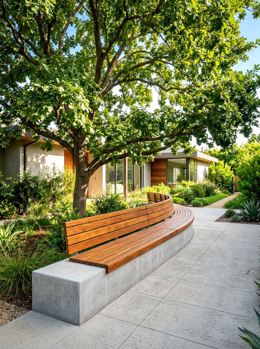 Modern Bench Seating - 30 modern front yard ideas