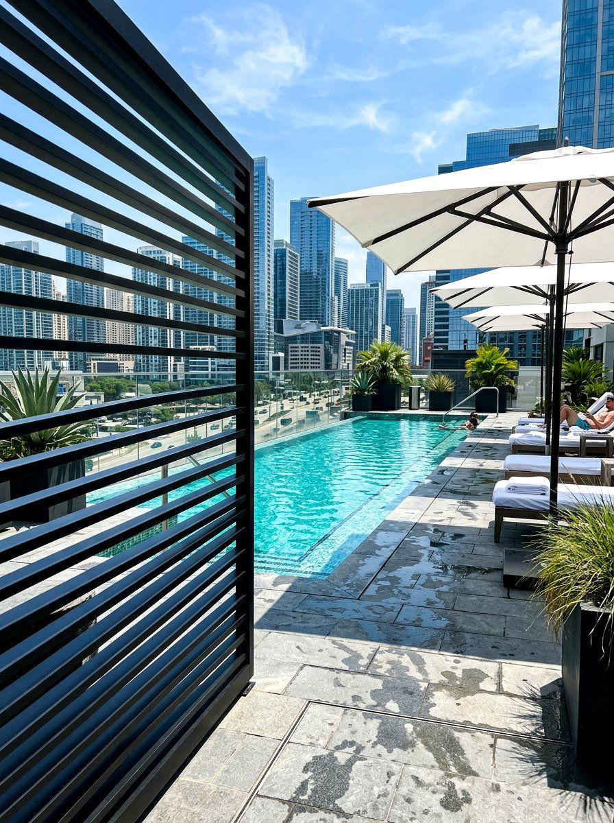 Modern Black Aluminum Slat - 30 backyard divider ideas