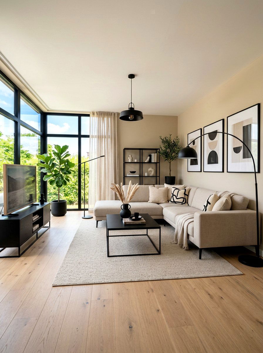 Modern Black And Beige Living Room - 30 black and beige living room ideas