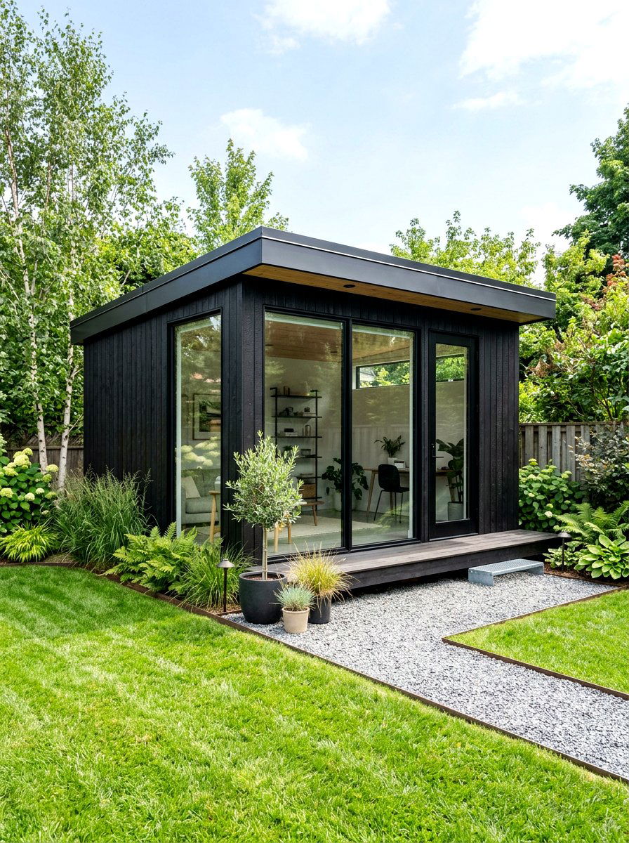 Modern Black Backyard Shed - 30 modern shed ideas