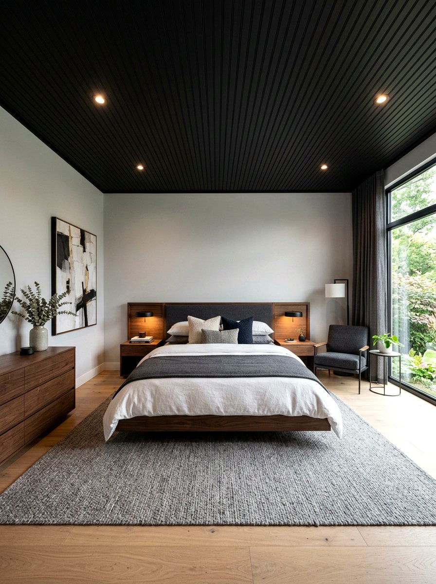 Modern Black Bedroom Beadboard - 30 beadboard ceiling ideas