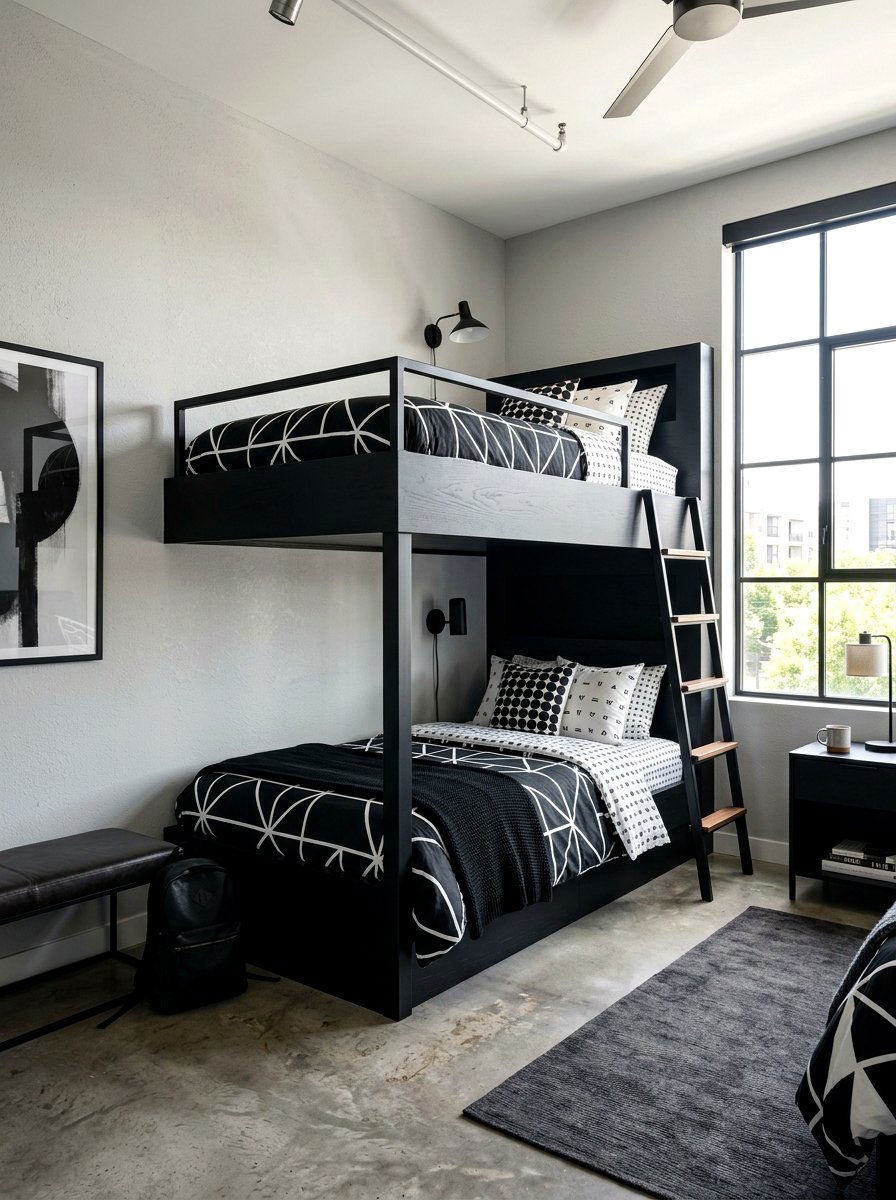 Modern Black Built In Bunk Beds - 30 built in bunk room ideas