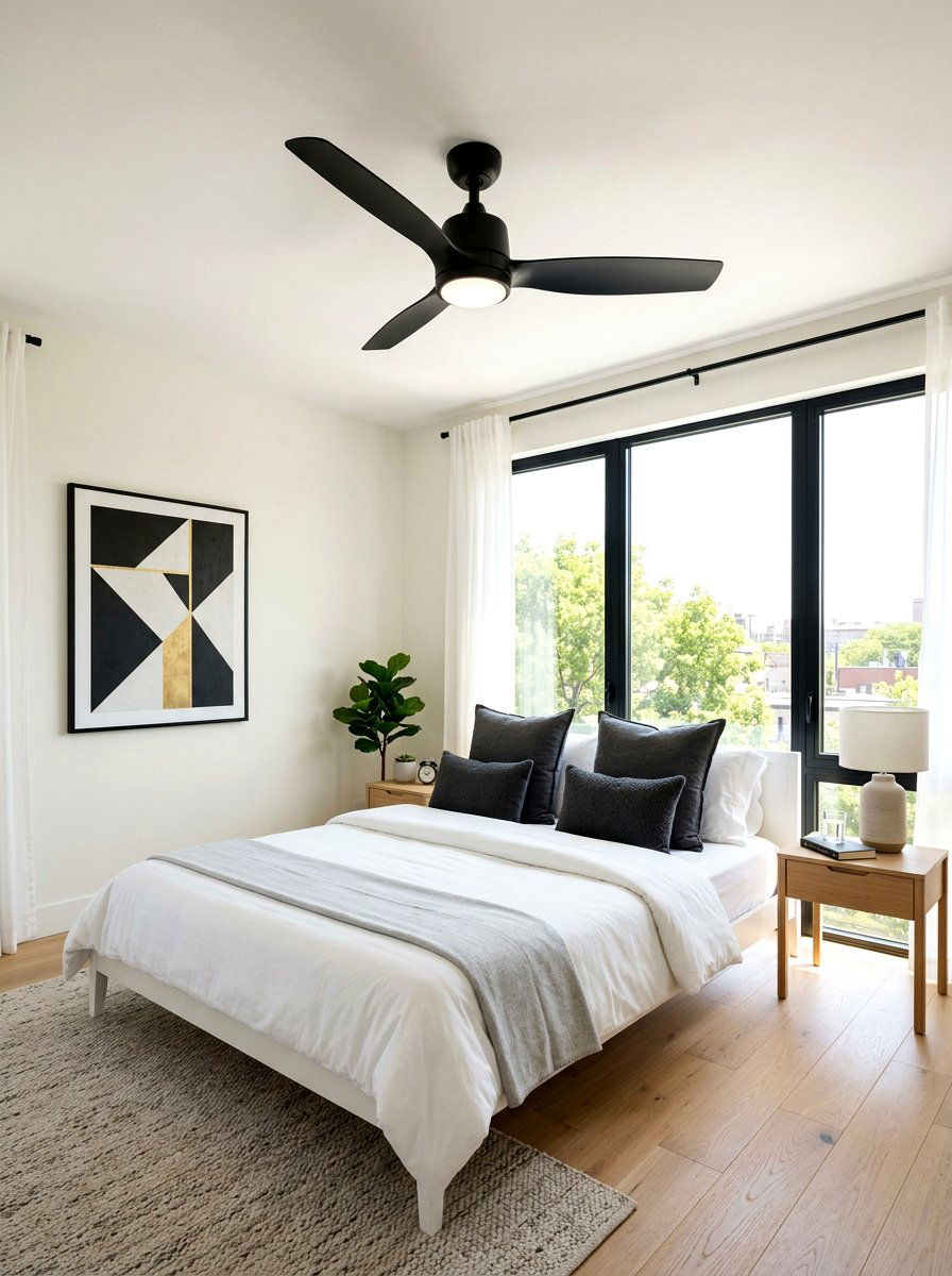 Modern Black Ceiling Fan - 30 bedroom ceiling fan ideas