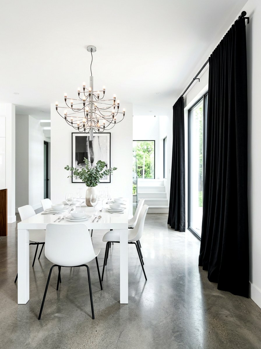 Modern Black Dining Room Drapes - 30 dining room draped curtains ideas