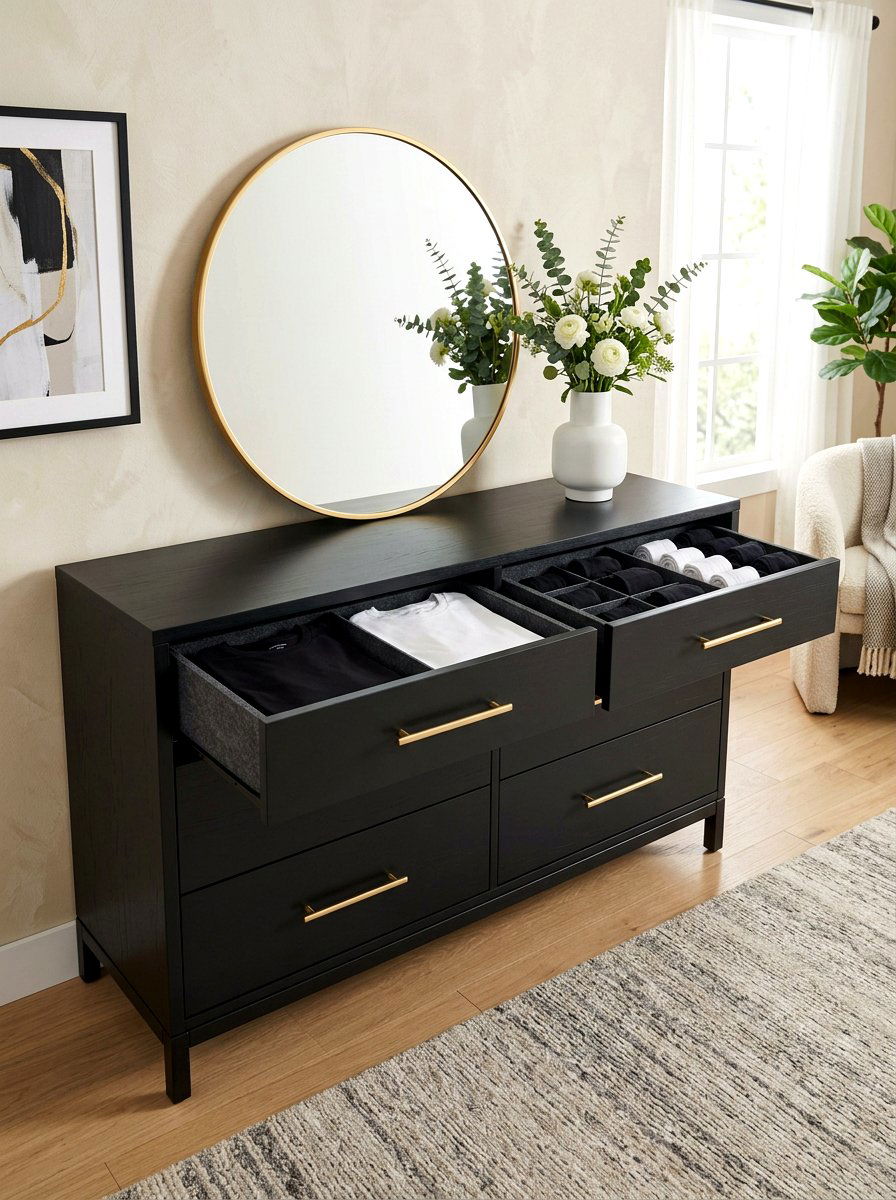 Modern Black Dresser - 30 organizing bedroom dresser ideas