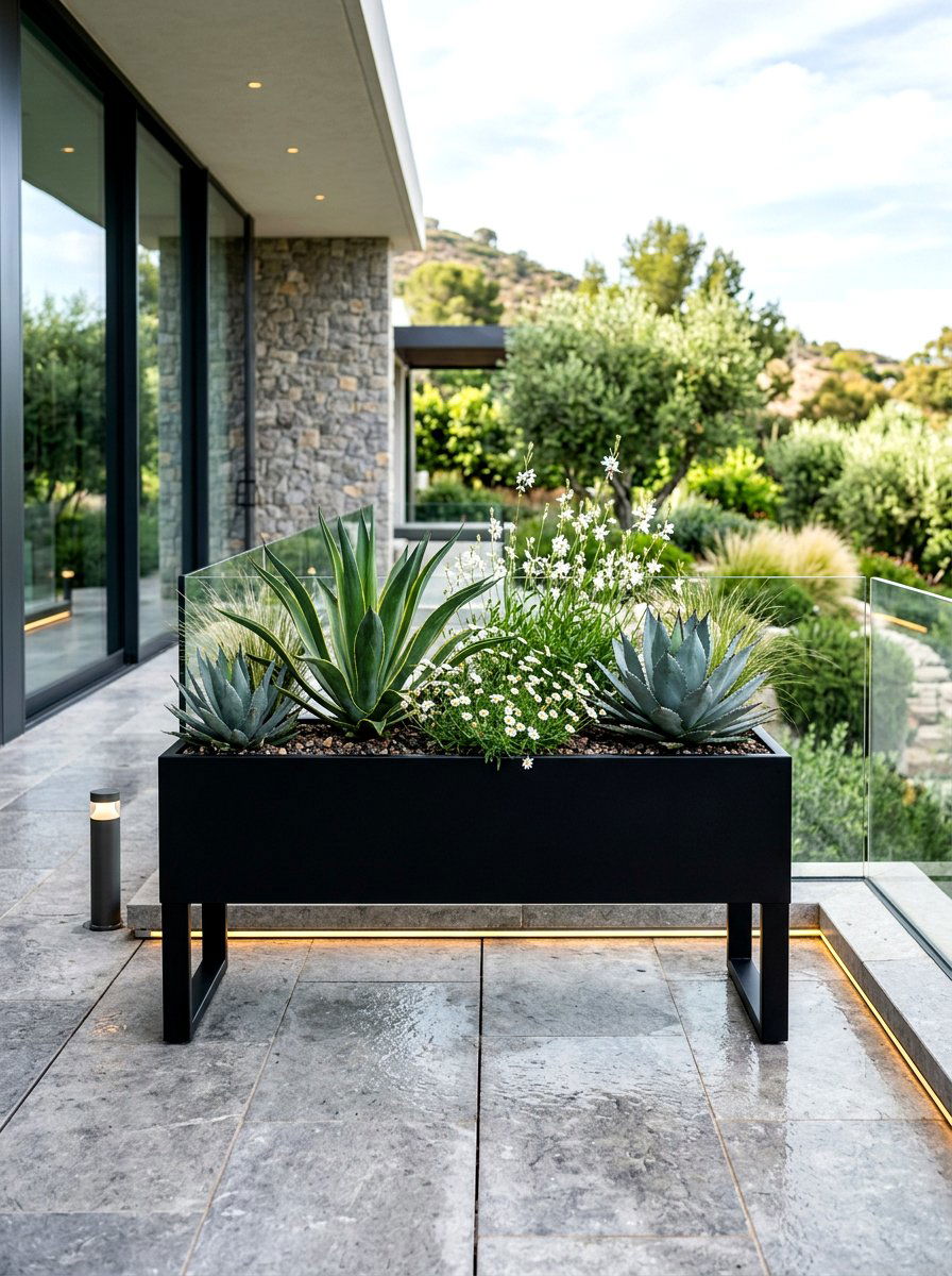Modern Black Elevated Planter - 30 elevated garden bed ideas