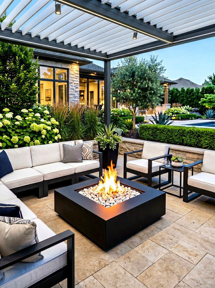 Modern Black Fire Pit - 30 square fire pit ideas