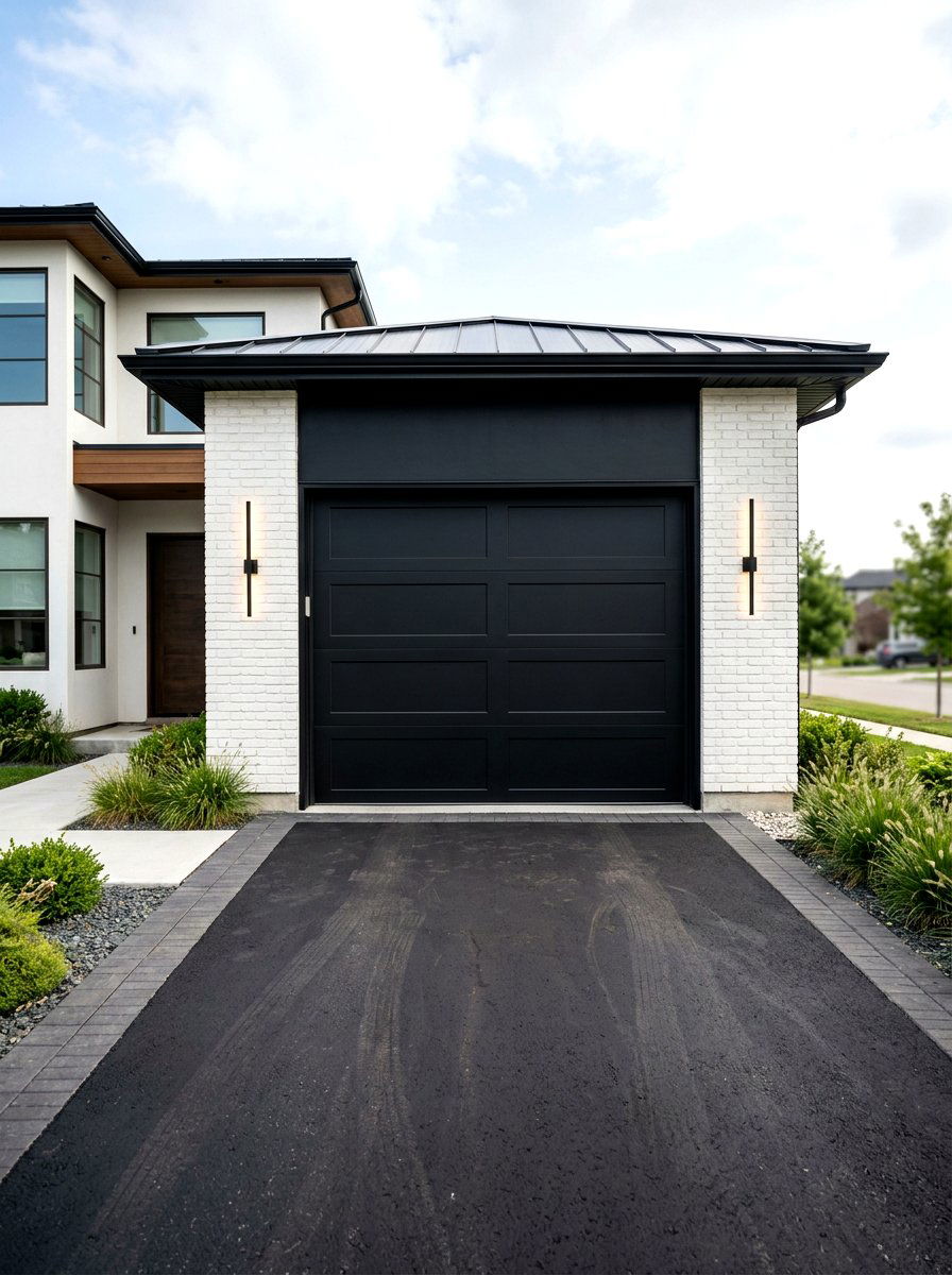Modern Black Garage - 30 garage facade ideas