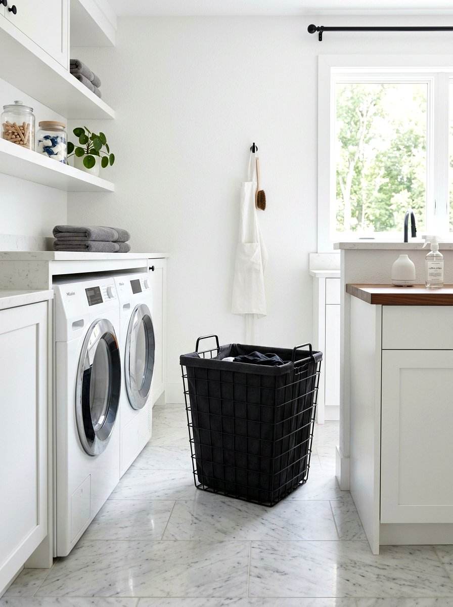 Modern Black Hamper - 30 laundry sorting station ideas