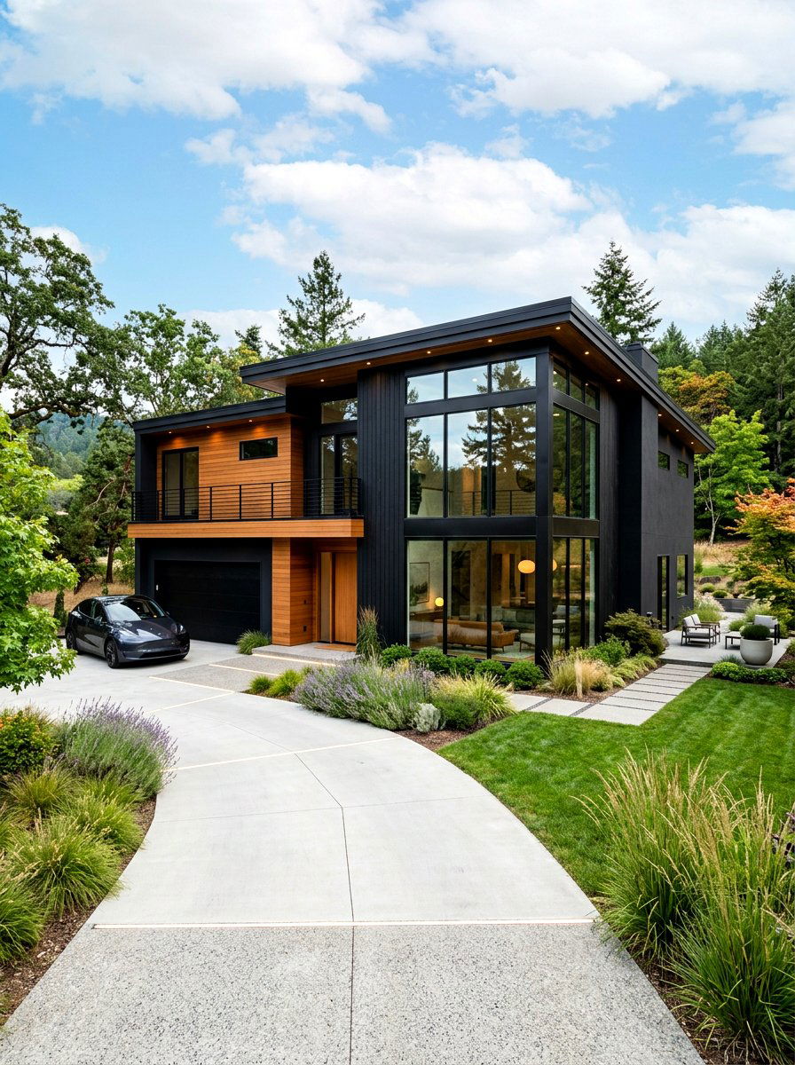Modern Black House Exterior - 30 exterior paint color ideas