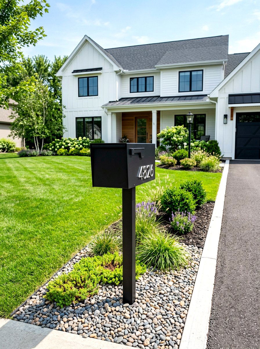 Modern Black Mailbox - 30 mailbox curb appeal ideas