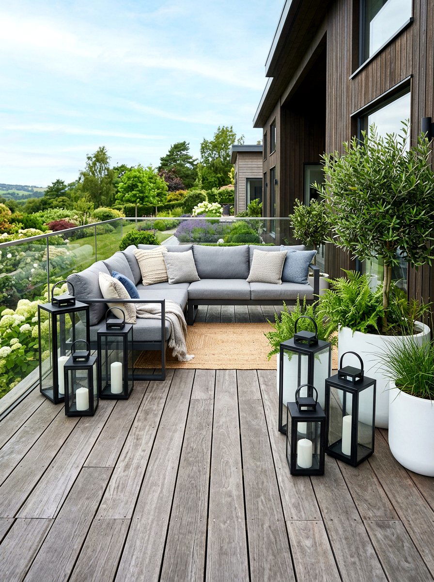 Modern Black Metal Lanterns - 30 outdoor candle lantern ideas