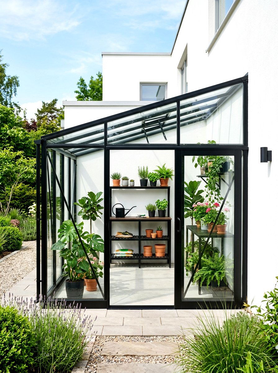 Modern Black Metal Lean To Greenhouse - 30 lean to greenhouse ideas
