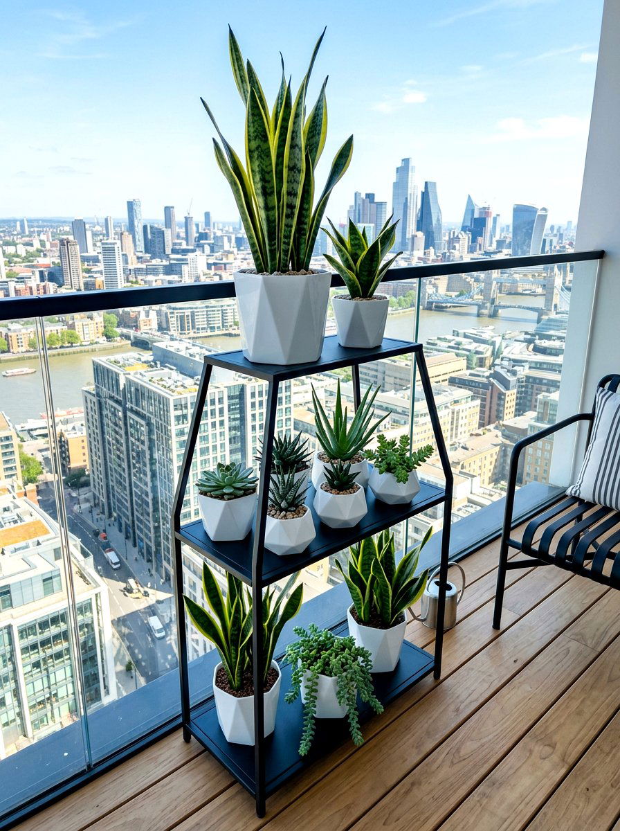 Modern Black Metal Plant Stand - 30 ladder planter ideas