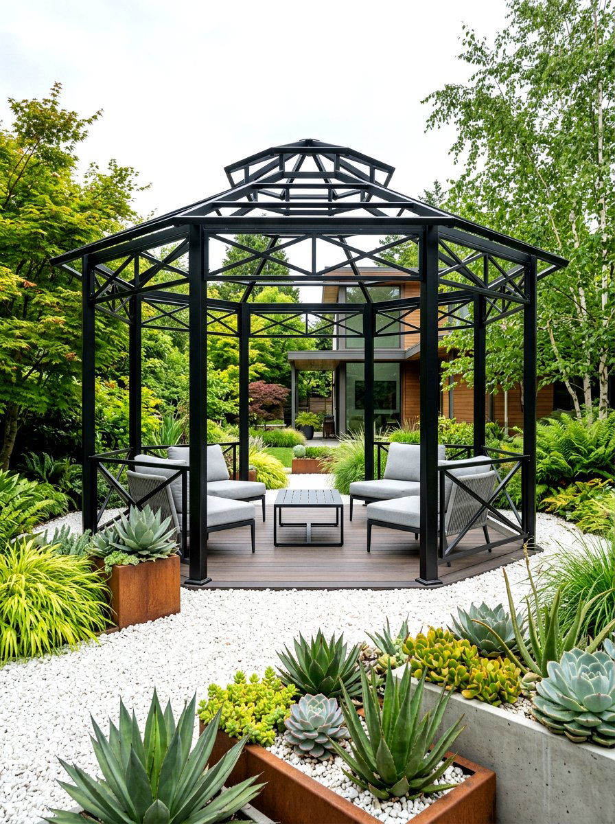 Modern Black Octagon Gazebo - 30 octagon gazebo ideas