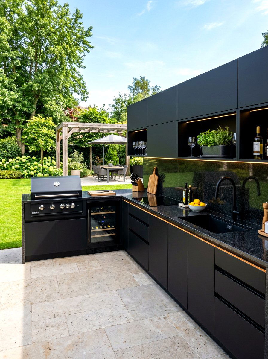 Modern Black Outdoor Kitchen - 30 outdoor kitchen ideas