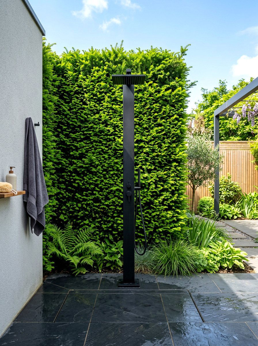 Modern Black Outdoor Shower - 30 outdoor shower ideas