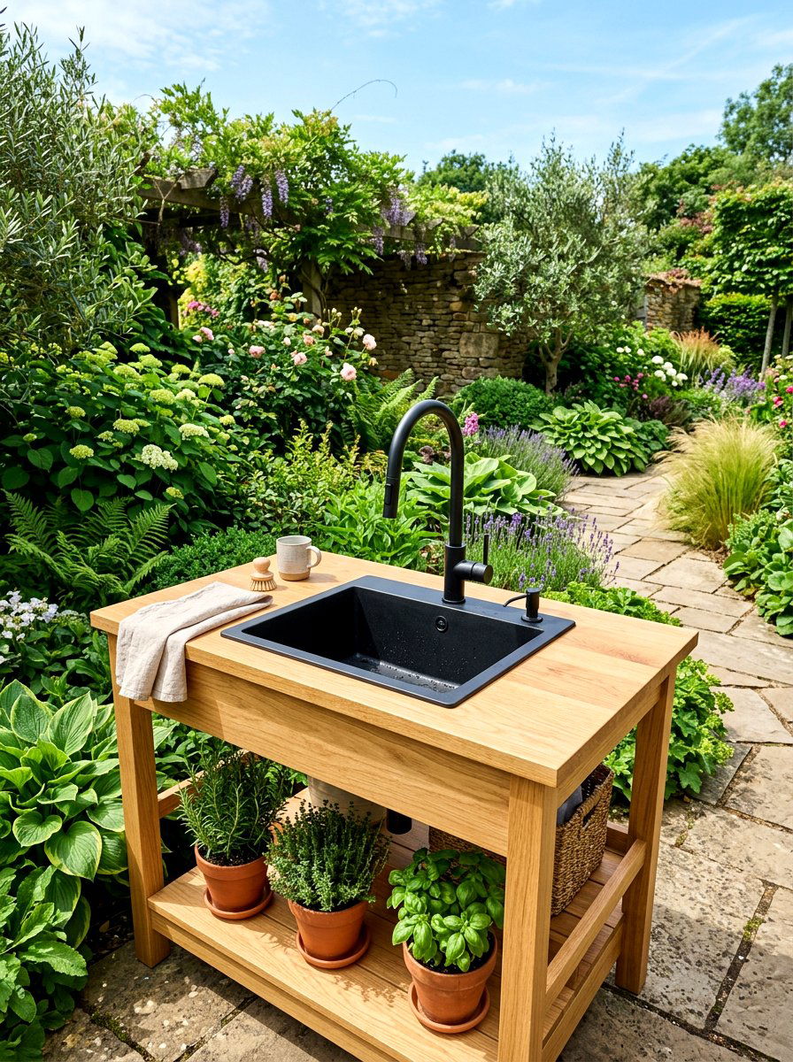 Modern Black Outdoor Sink - 30 outdoor utility sink ideas