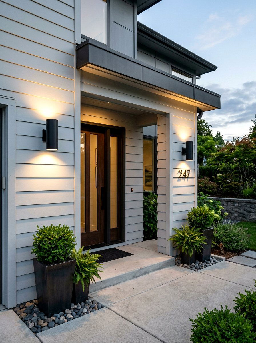 Modern Black Porch Sconces - 30 tiny front porch ideas