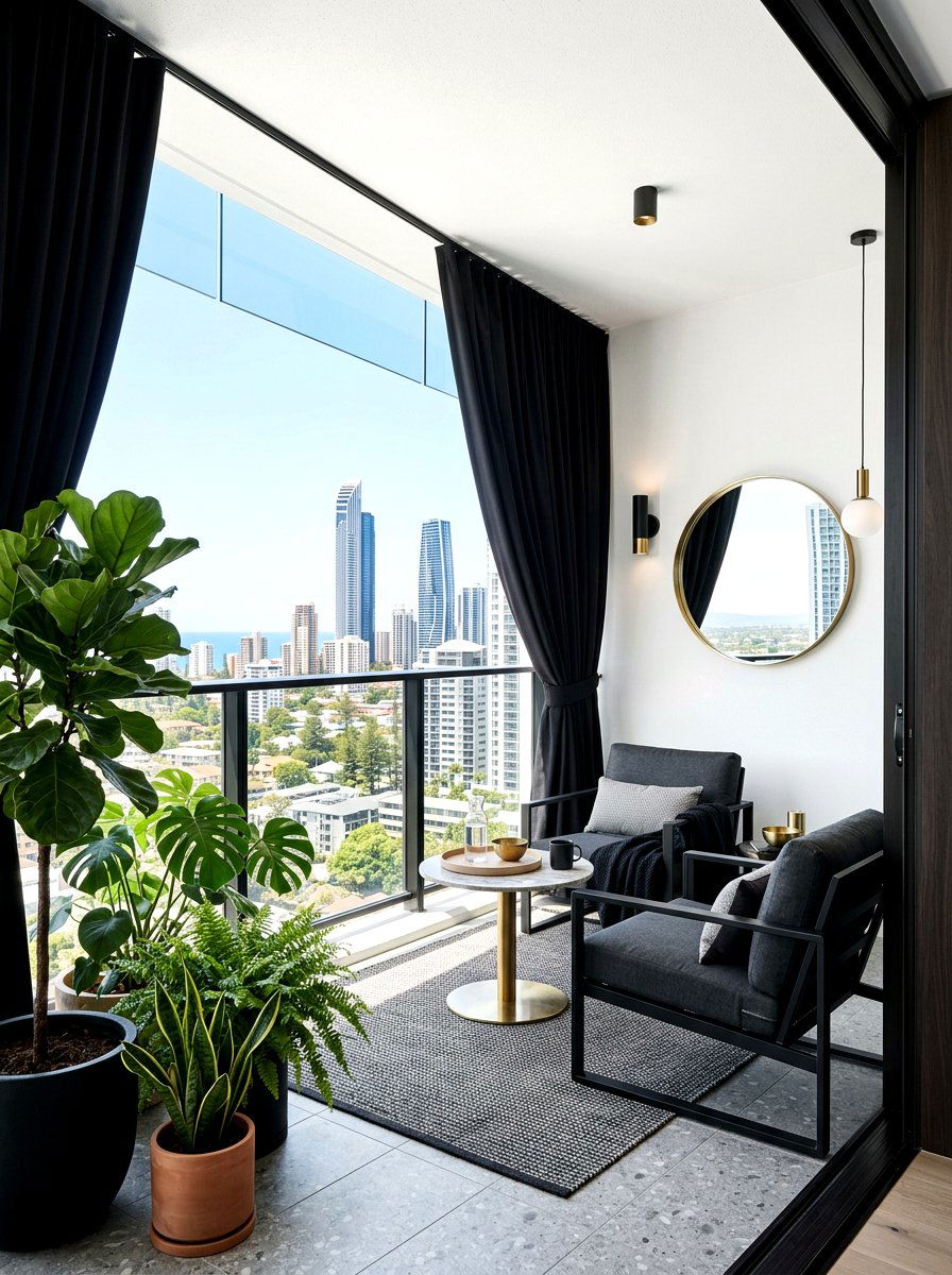 Modern Black Privacy Curtains - 30 balcony privacy curtain ideas aesthetic