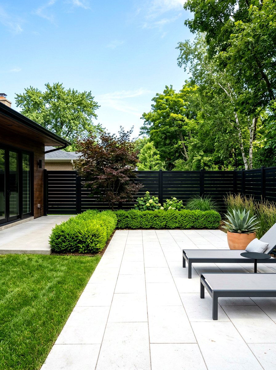 Modern Black Slat - 30 privacy fence ideas