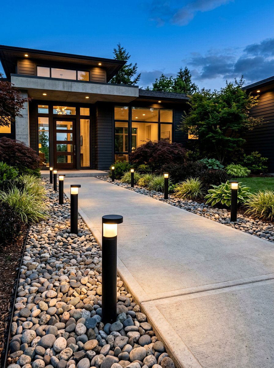 Modern Black Stakes - 30 pathway lighting ideas