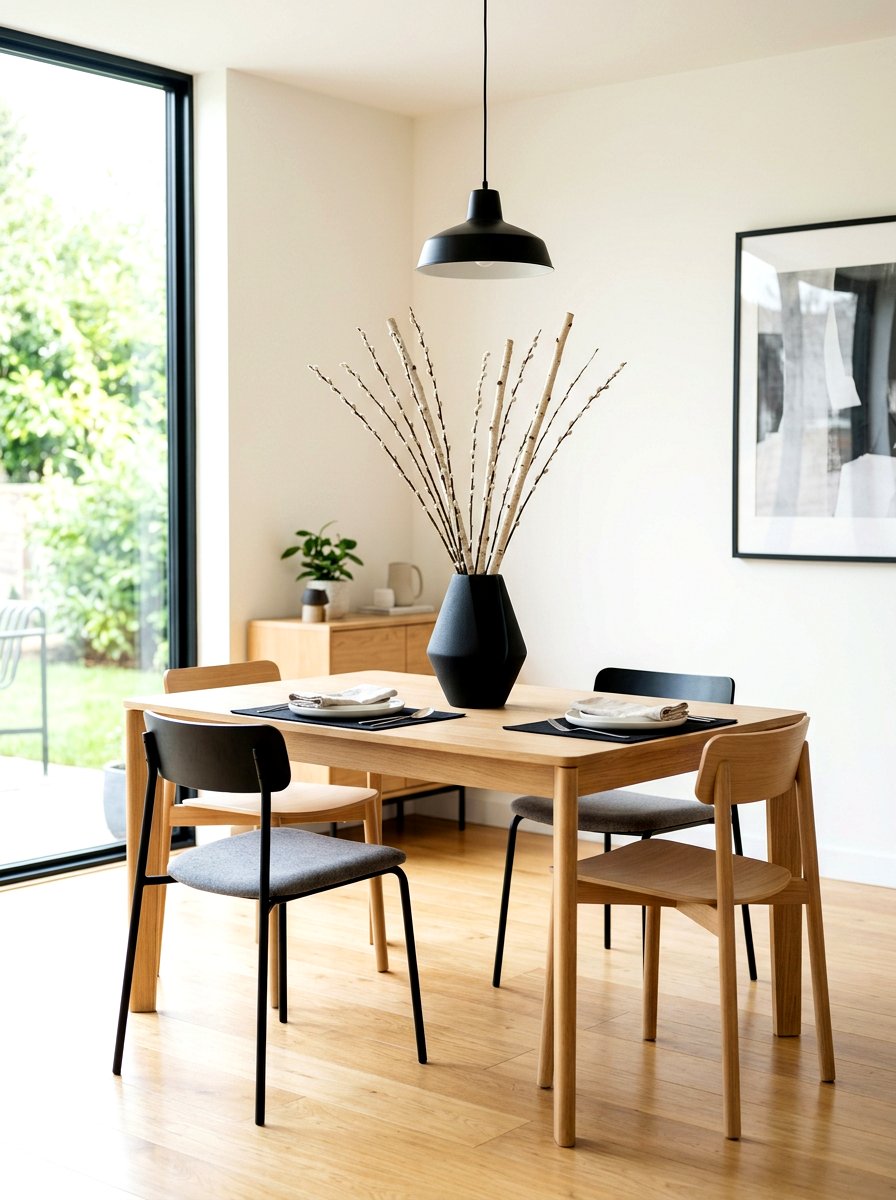 Modern Black Vase - 30 dining table decor ideas