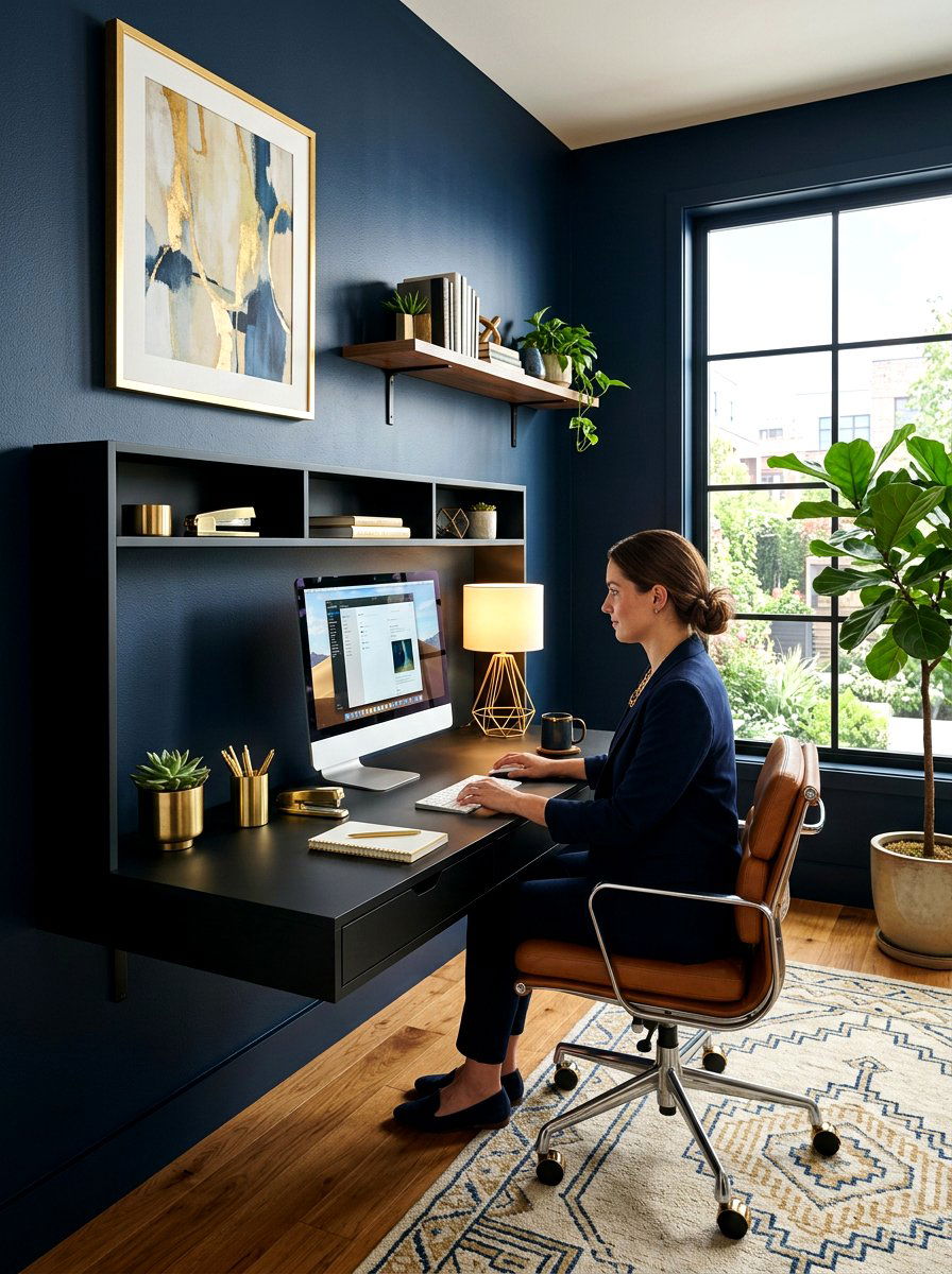 Modern Black Wall Desk - 30 wall desk ideas
