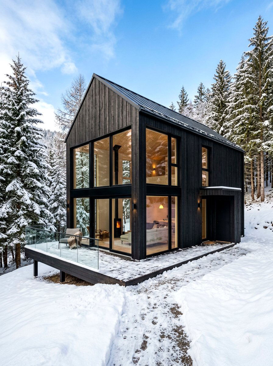 Modern Black Wood Facade - 30 chalet exterior ideas