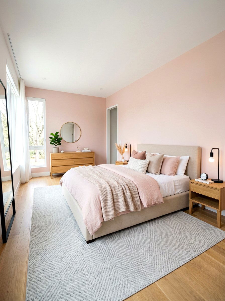 Modern Blush Bedroom - 30 blush and beige bedroom ideas