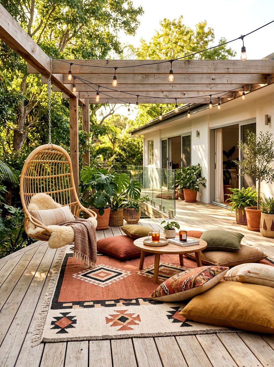 Modern Boho Deck - 30 modern patio ideas