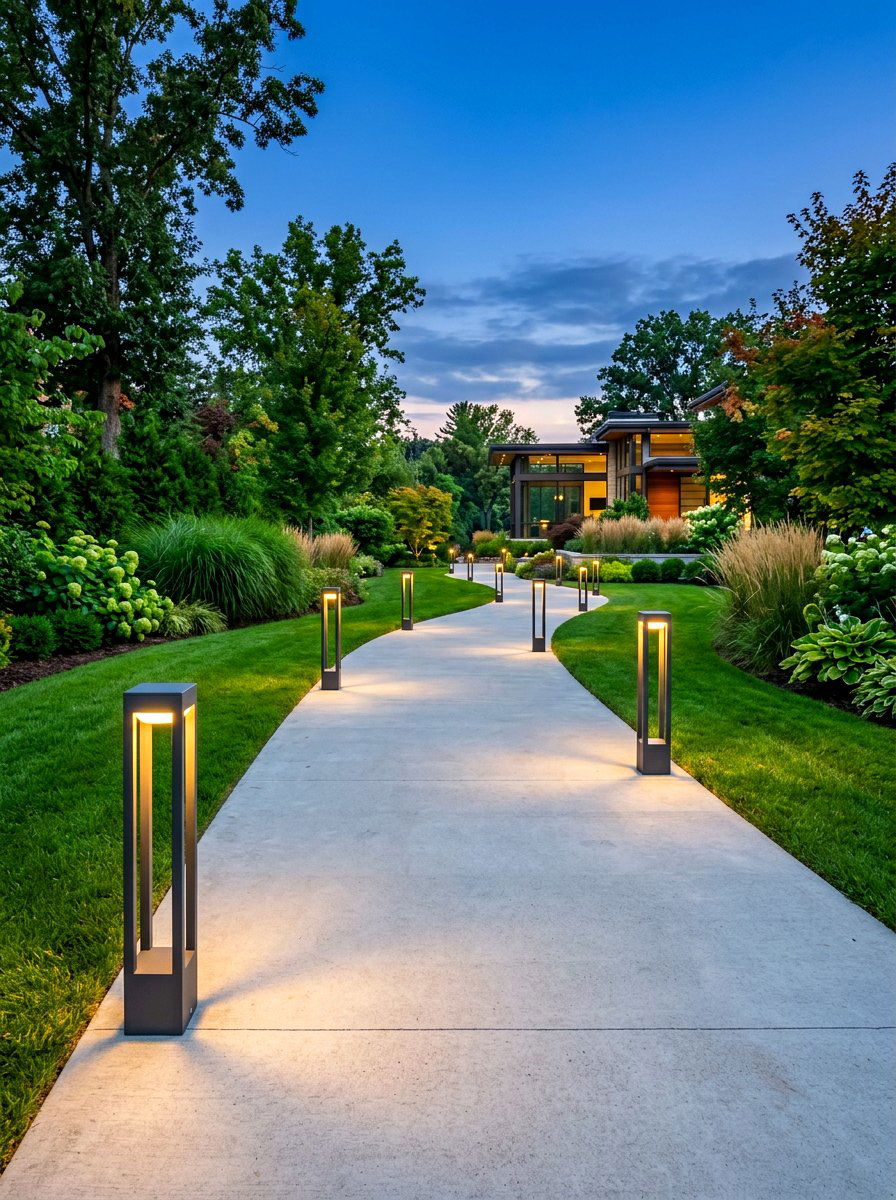 Modern Bollard Lights - 30 front path lighting ideas