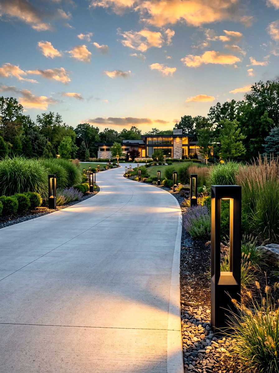 Modern Bollard Lights - 30 driveway lighting ideas