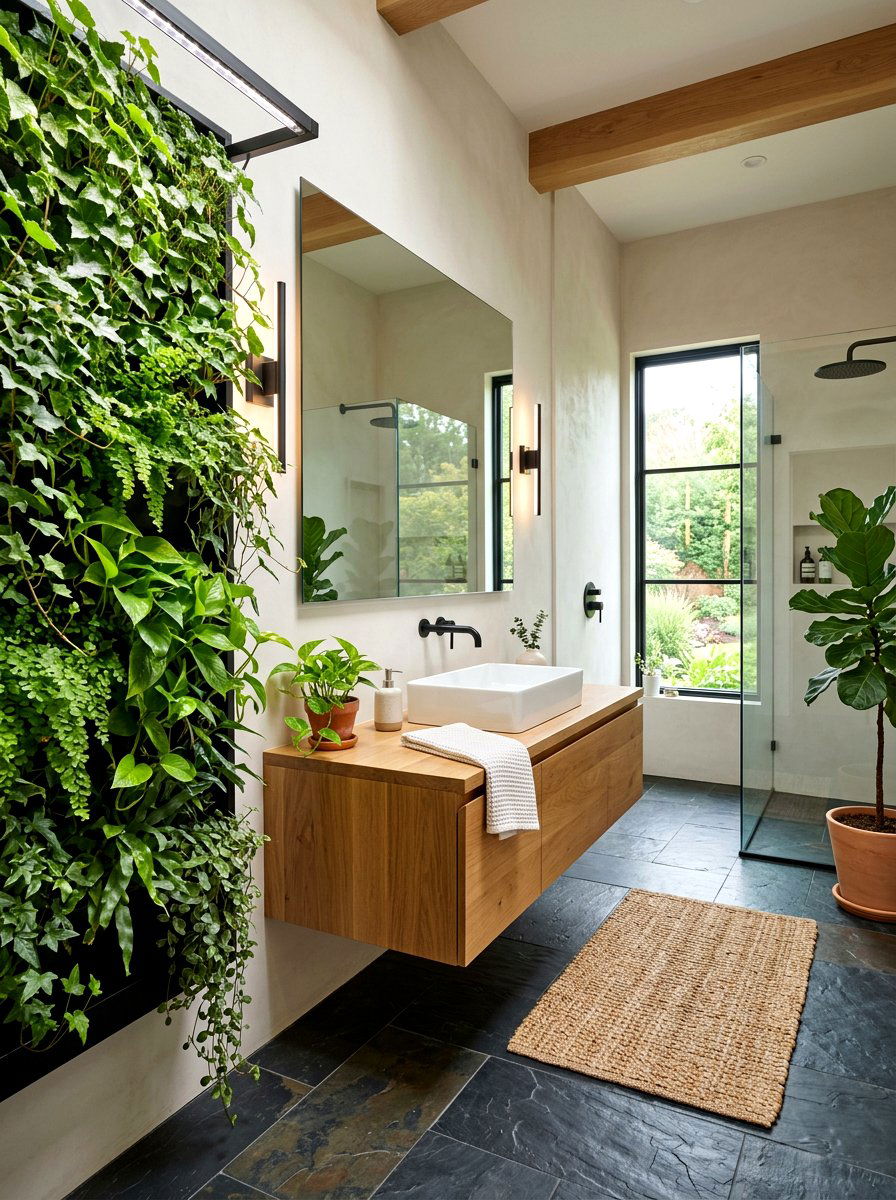 Modern Botanical Retreat - 30 bloomcore bathroom ideas