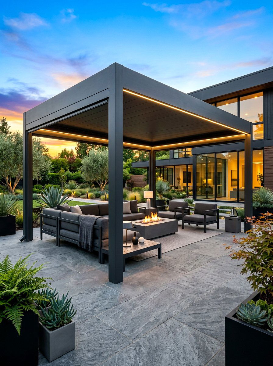 Modern Box Frame Patio - 30 attached patio cover ideas