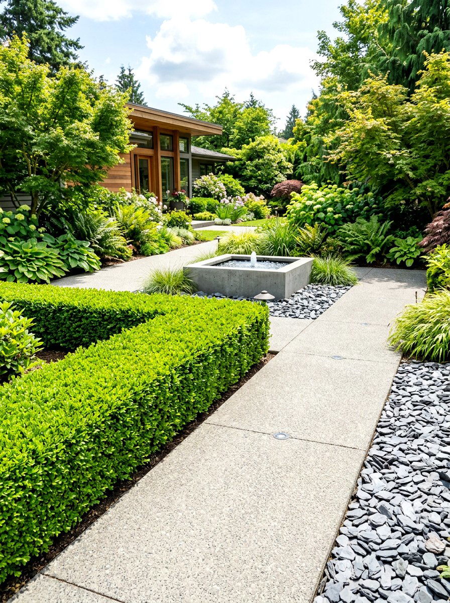 Modern Boxwood Edging - 30 boxwood border ideas
