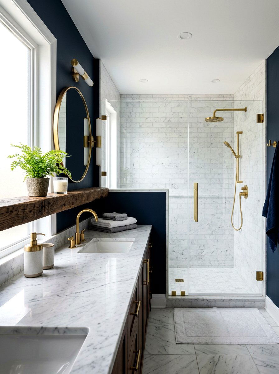 Modern Brass Fixture Bathroom - 30 eclectic bathroom ideas